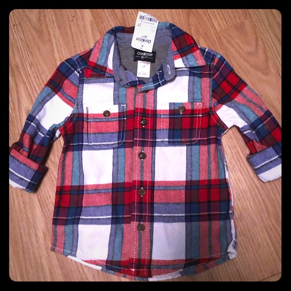 OshKosh button down plaid shirt